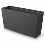 Pot De Fleur Anthracite Jardiniere En Plastique 77x40 Cm Avec Stabilisateurs, Résistant Aux Uv Intérieur - Extérieur