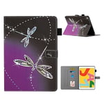 iPad 10.2 (2019) vibrant pattern printing leather case - Dragonfly