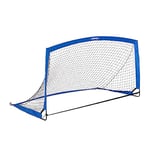 Relaxdays Cage de Foot, transportable, pour Petits et Grands, H x L x P : 115x195x115 cm, Jardin, Bleu et Noir