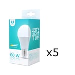 LED-lamppu E27, A60, 10W, 230V, 3000K 5-pack, Lämmin valkoinen