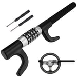 Tevlaphee Combination Steering Wheel Lock Password Code Steering Lock Car Steering Wheel Locks Keyless Self Defense Heavy Duty Car Security(Black)