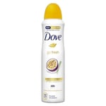 Spray antiperspirantti Dove Go Fresh passionflower, 6 x 150 ml