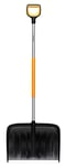 Fiskars Sneeuwruimer voor grote hoeveelheden sneeuw, X-serie, lengte: 153,5 cm, aluminium/polymeer, zwart/oranje/grijs, 1057178