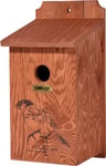 dobar® Green Label 22364FSCe Nichoir à nicher pour Oiseaux Sauvages Motif Moineau Domestique Marron Ø 35 mm