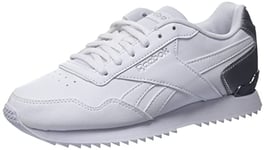 Reebok Women's Royal Glide Ripple Clip Sneakers, White/Silver Met./White, 6.5 UK