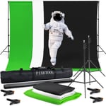 Fond Vert (3 X 3 M) Avec Support (2,6 X 3 M) - Toile De Fond Photo - Kit Studio Photo - Accessoires Pour Video Photographie Streaming Gaming Jeu - Green Screen - Toiles De Fond