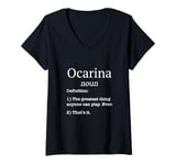 Womens Ocarina Players / Ocarina Beginner / Funny Fake Definition V-Neck T-Shirt