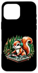 Coque pour iPhone 16 Pro Max Dj Squirrel Casque d'écoute drôle écureuil pour hommes, femmes, enfants