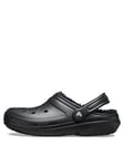 Crocs Classic Lined Clog, Black, Size 6, Women