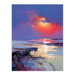 Abstract Seascape Purple Cloud Dawn Oil Painting Wall Art Poster Print Picture