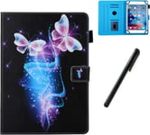 Housse Universelle Tablette 10.1 Pouces Avec Stylet, Coque Pochette Étui De Protection Pour Samsung A 10.1, Huawei M5 Lite/T3 T5 10, Ipad 10.2, Asus Zenpad 10, Lenovo Tab E10, Papillon