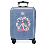 Roll Road Peace ABS Suitcase Side Combination Lock Double Wheels Various Sizes Pink and Blue, Blue, Standard Size, Suitcase