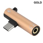 Audio Charging Adapter Type C To 3.5mm Jack Converter Gold