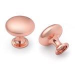 Probrico 25 - Pack cuivre solide armoire porte poignée meuble tiroir poignée champignon cuisine armoire tiroir diamètre 30mm poli or rose