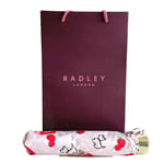 Radley Anniversary - Time For Tea Compact Handbag Umbrella In Radley Bag - New