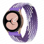 Flätat Solo Loop för Samsung Galaxy Watch 4/5/6/44mm 40mm/classic rem 46 42mm/active 2/Gear S3 armband 22mm 20mm klockarmband Grape purple XXS