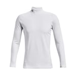 Under Armour Men UA CG Armour Fitted Mock, Warm Base Layer Top for Men, Compression Shirt for Running, Skiing, Winter Cold Weather Fitness Top, White, XL