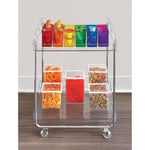 The Home Edit by iDesign Clear 2 Shelf Rolling Cart with Lockable Wheels