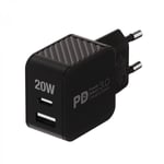 Vivanco Laddare 20W Dual Super Fast PD Charger Svart