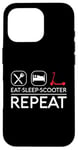 iPhone 16 Pro Eat Sleep Scooter Repeat Electric Retro Vintage Scootering Case