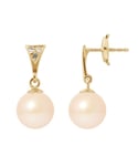 Blue Pearls Womens Natural pink Freshwater Diamonds Earrings and Yellow gold 750/1000 - Multicolour - One Size