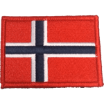 Patch - Brodert Norsk flagg med rød kant