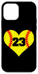 iPhone 12 mini Softball Number 23 Jersey Funny Softball Heart Game Day Case