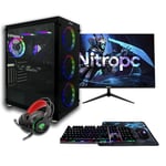 PC Gamer complet Nitropc Pack Gold Plus v2 - Intel i5-14400F RX 6600 8GB RAM 16GB M.2 1TB Win11 WiFi - Écran 24 FullHD et accessoires