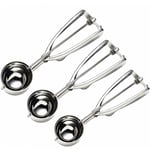 Fei Yu - Cuillère à Glace - 3 Pcs Boules Cuillère à Crème Glacée Réutilisable Ice Cream Scoop en Acier 304 Inoxydable avec Renforcer Cuillères