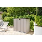 Coffre de rangement jardin multifonction résine - Taupe et marron - 1270L - STORER PLUS XL  