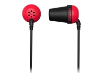 Koss PLUG - Hörlurar - inuti örat - kabelansluten - 3,5 mm kontakt - ljudisolerande - röd
