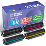 BLACK POINT [avec Puce] Lot de 4 Cartouches de Toner pour HP 216A HP W2410A W2411A W2412A W2413A pour HP Color Laser MFP M182n Color Laser MFP M183fw M183fdw Color Laserjet Pro M155a M155 m182 m183