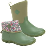 Muck Boots Women's Muckster 2 Mid Snow Boot, Green W/Floral Print Lining, 5 UK