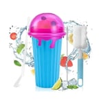 HAOPYOU- Slushy CupSlush Ice MakerHomemade Smoothie CupSmoothie Pinch Ice CupFrozen Drink CupWith 2 en 1 Straw and Spoon