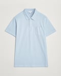 Sunspel Riviera Polo Shirt Blue Mist