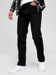 Levi's 505 Regular Fit Jeans - Black 37743 - Black, Black, Size 34, Inside Leg R=32 Inch, Men