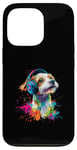 iPhone 13 Pro Artistic Colorful Jack Russell Terrier Headphones Dog Jacky Case