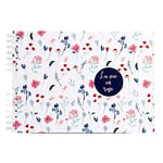 Exacompta - Ref 16213E - La Vie En Rose Spiralbound Photo Album - 320 x 220mm in Size, 50 Blank White Pages, Holds Up To Approximately 150 Photos - White Floral Cover