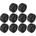 10x Roulette 38mm en plastique rigide noir pour utilisation universelle Galet Poulie Roue Rouleau Meuble Porte coulissante Tiroir Lit Placard