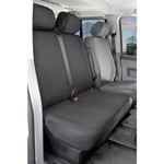 Housse de siège Transporter en tissu pour vw T6, double banquette avant pliable