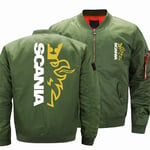 Sweat-Shirt pour Homme Veste Bombardier à Manches Longues Cardigan Zippé Outwear Hauts - Imprimé 3D Scania Casual À Capuche Unisexe Hiver Chaud Épais Manteaux,Vert,XXL