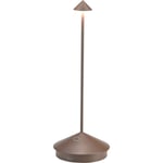 Zafferano Pina Pro - Aluminium LED-bordslampa med dimmer, IP54-klassad, för inomhus/utomhus, med stickkontakt, H29cm, EU-kontakt - Corten-Wellngs