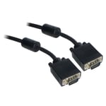 15M SVGA 15 Pin Monitor VGA TV Cable Lead - FULLY WIRED with Ferrite Cores