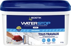 Mastic blanc anti infiltration membrane étanchéité toiture 6KG WATERSTOP BOSTIK