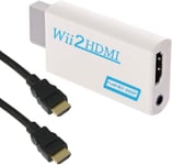 Adaptateur Wii vers HDMI, convertisseur Wii vers HDMI 720P/1080P avec câble HDMI avec port HDMI et prise 3,5 mm ¿ Prend en charge tous les modes d'affichage Wii (Blanc)