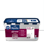 RIPOLIN - Peinture Monocouche pour Murs, Boiseries & Radiateurs - Intérieur - Finition Parfaite - Haute Résistance aux Chocs & Salissures - Lessivable - Velours - 2,5L - Blanc