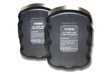 vhbw 2x Batteries compatible avec Bosch GSR 12-2, JAN-55, GSR 12-1, GSR 12V, PSR 12, PAG 12, PSB 12 VE-2 outil électrique (3000 mAh, NiMH, 12 V)