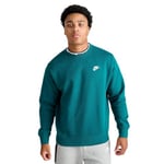 NIKE BV2662-381 M NSW CLUB CRW BB Sweatshirt Men's GEODE TEAL/WHITE Size M