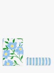 kate spade new york Floral Notebook & Stripe Pencil Case, Blue