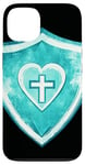 iPhone 13 Heart Cross Shield Design for Faith Celebrations Case